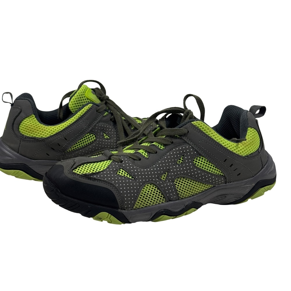 Rockin Men's Trail Hiking‎ Shoes Gray Green Mesh Outdoor Sneakers Size 12